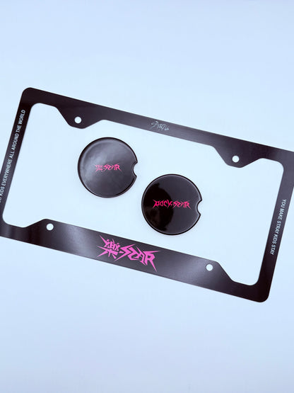 Stray Kids Rockstar Inspired License Plate Frame & Car Coaster Bundle