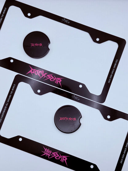 Stray Kids Rockstar Inspired License Plate Frame & Car Coaster Bundle