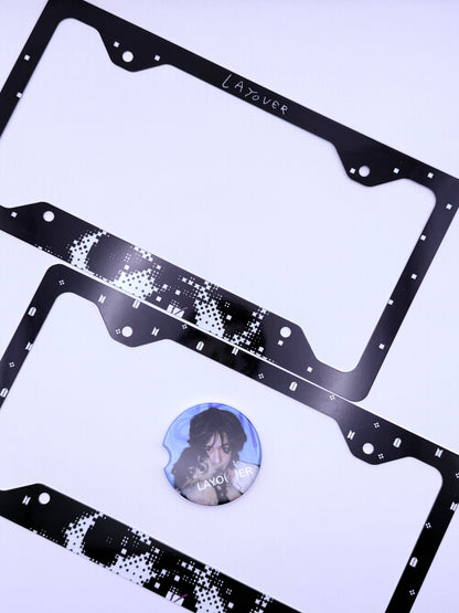 BTS V LAYO(V)ER Inspired License Plate Frame & Car Coaster Bundle
