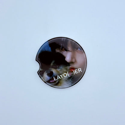 BTS V LAYO(V)ER Inspired License Plate Frame & Car Coaster Bundle