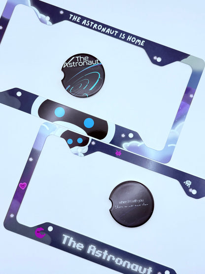 BTS Jin The Astronaut License Plate Frame & Car Coaster Bundle