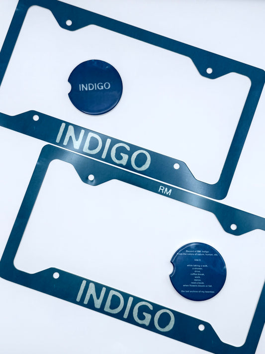 BTS RM Indigo Inspired License Plate Frame & Car Coaster Bundle