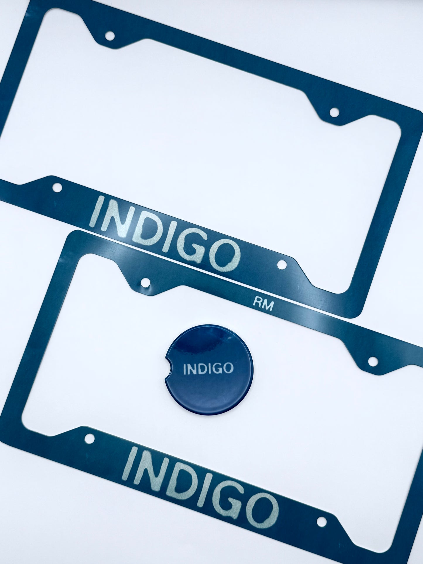 BTS RM Indigo Inspired License Plate Frame & Car Coaster Bundle