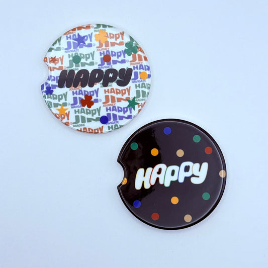 BTS Jin Happy Ceramic Car Coaster