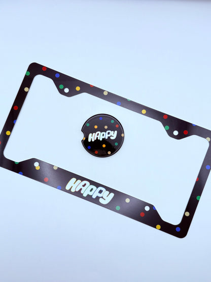 BTS Jin Happy Inspired License Plate Frame & Car Coaster Bundle