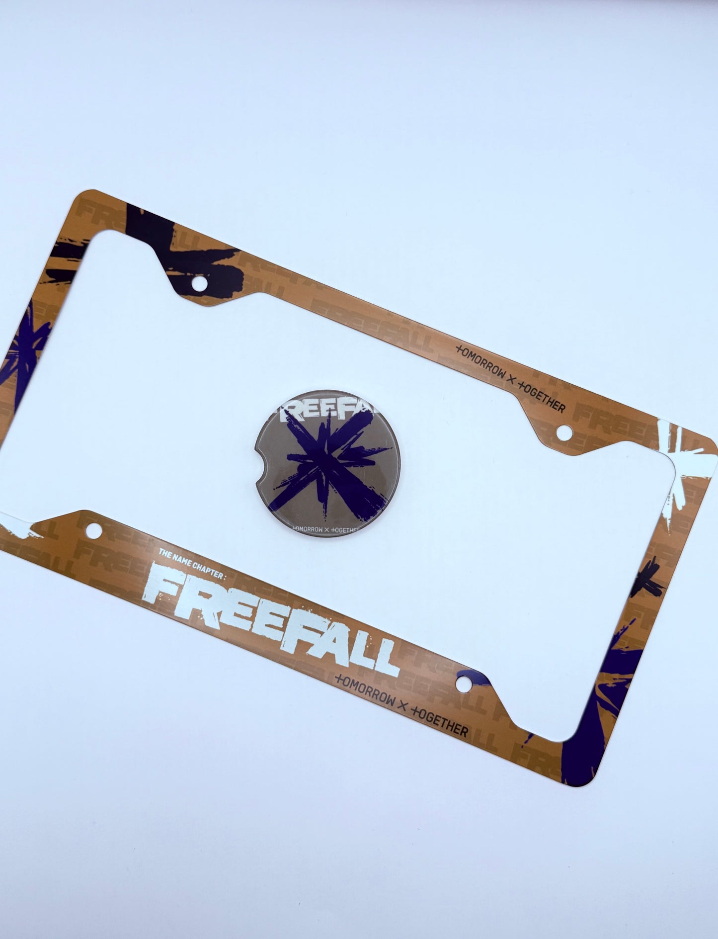 Tomorrow x Together The Name Chapter: Freefall Inspired License Plate Frame & Car Coaster Bundle