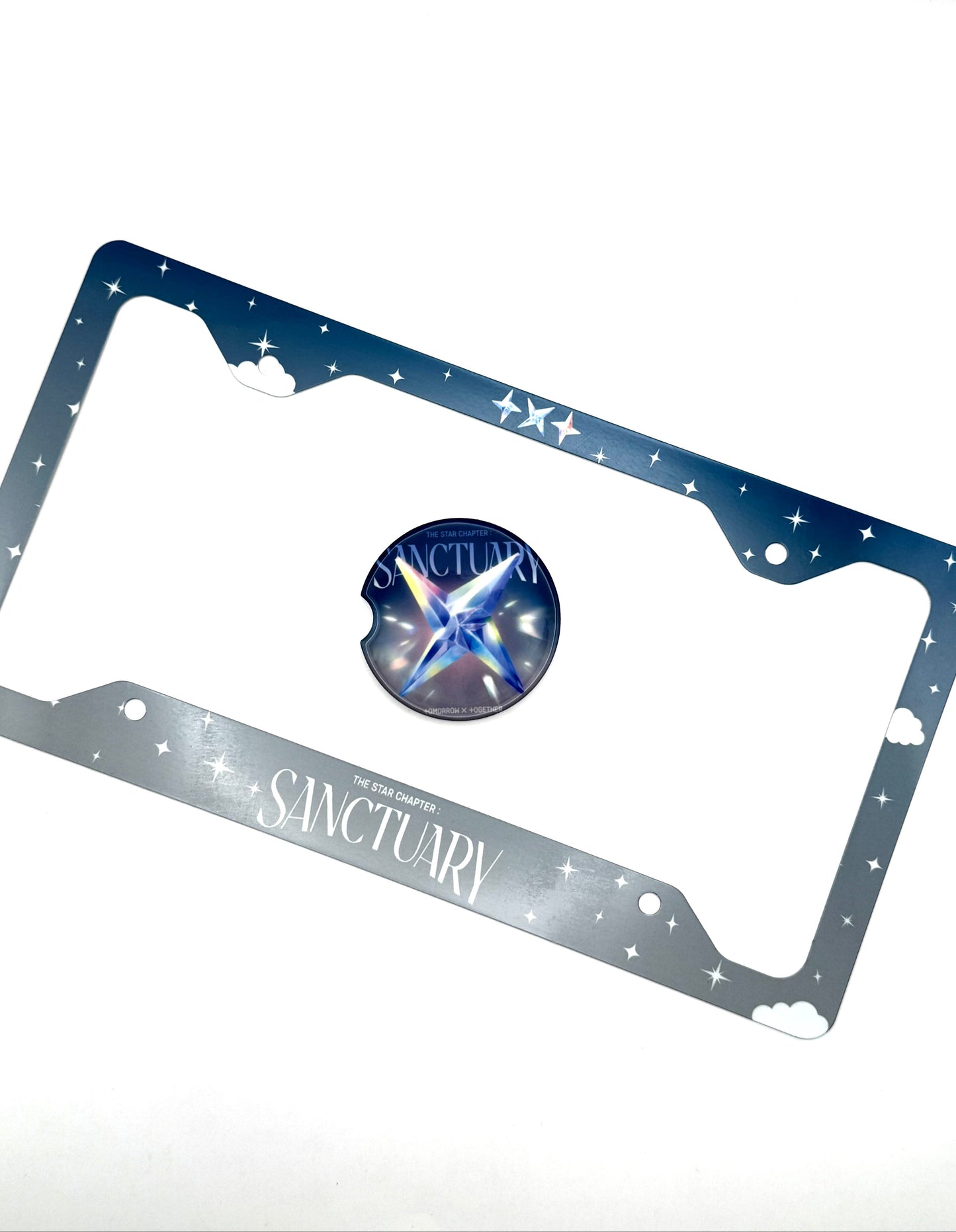 Tomorrow x Together The Star Chapter: Sanctuary Inspired License Plate Frame & Car Coaster Bundle