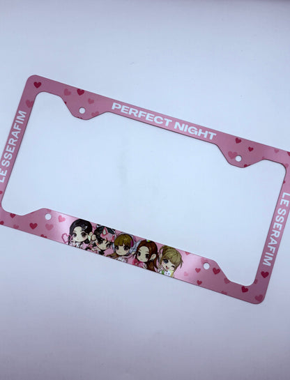 LE SSERAFIM Perfect Night Themed License Plate Frame