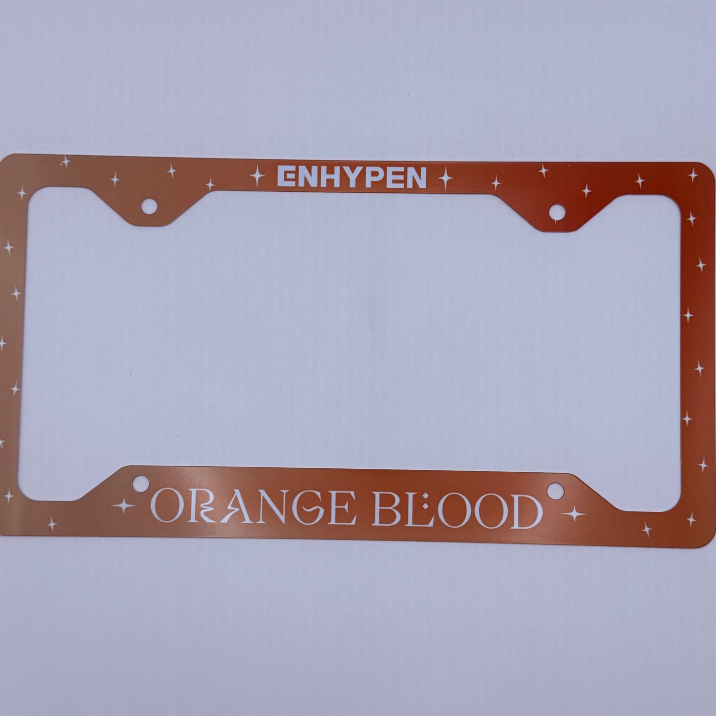 ENHYPEN Orange Blood Inspired License Plate Frame & Car Coaster Bundle