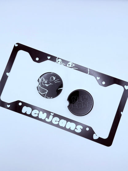 NewJeans Inspired License Plate Frame & Car Coaster Bundle