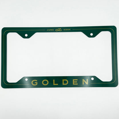 BTS Jungkook Golden Inspired License Plate Frame & Car Coaster Bundle