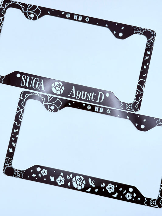 BTS SUGA/AGUST D Lotus Flower Inspired License Plate Frame