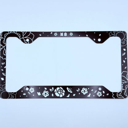 BTS SUGA/AGUST D Lotus Flower Inspired License Plate Frame & Car Coaster Bundle