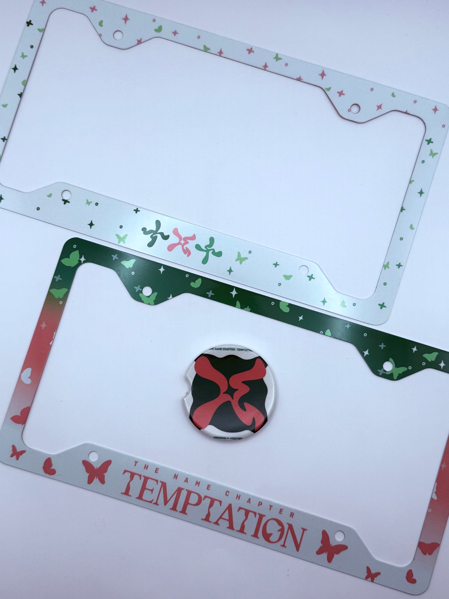 Tomorrow x Together The Name Chapter: Temptation Inspired License Plate Frame & Car Coaster Bundle