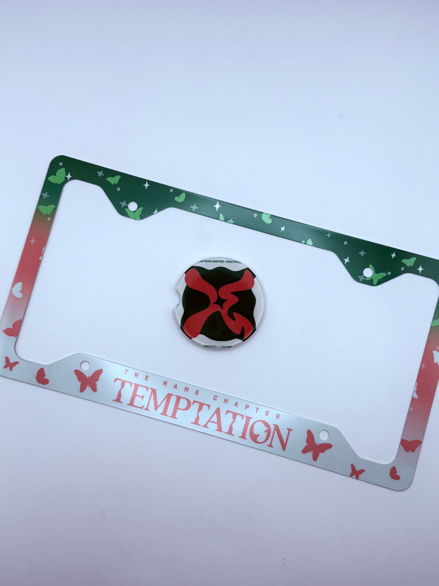 Tomorrow x Together The Name Chapter: Temptation Inspired License Plate Frame & Car Coaster Bundle