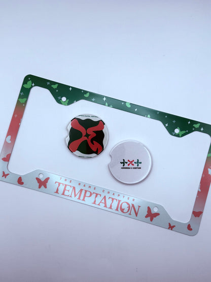 Tomorrow x Together The Name Chapter: Temptation Inspired License Plate Frame & Car Coaster Bundle