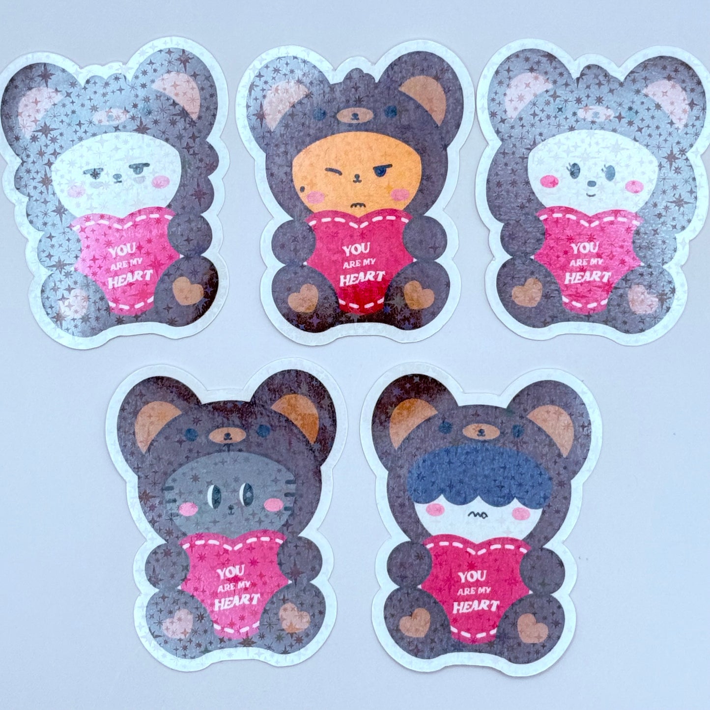 PPULBATU Teddy Bear Themed Holographic Sticker