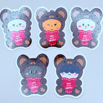 PPULBATU Teddy Bear Themed Holographic Sticker