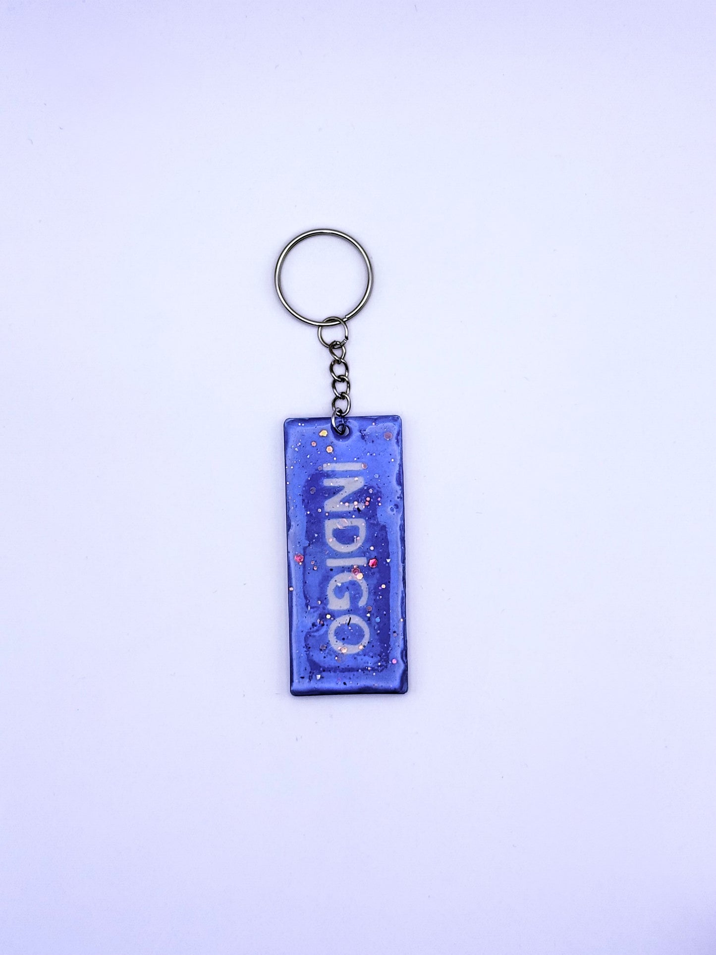 BTS RM Indigo Resin Glitter Acrylic Keychain