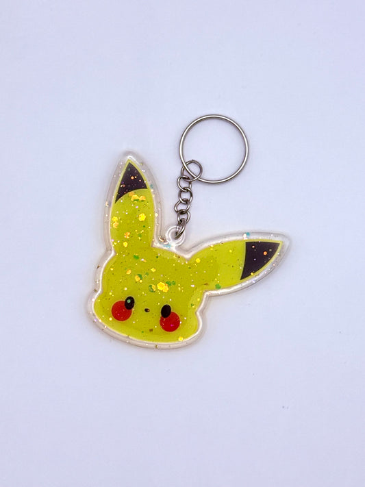Pikachu Resin Glitter Acrylic Keychain