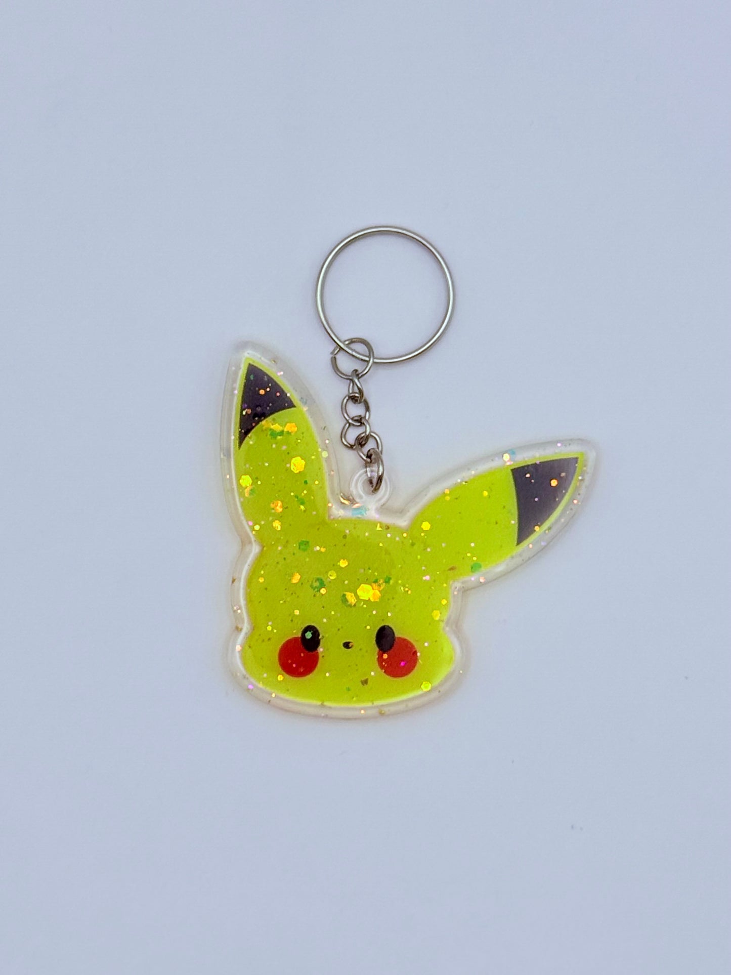 Pikachu Resin Glitter Acrylic Keychain