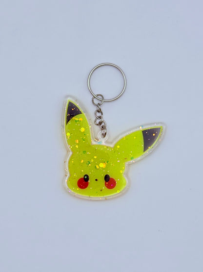 Pikachu Resin Glitter Acrylic Keychain