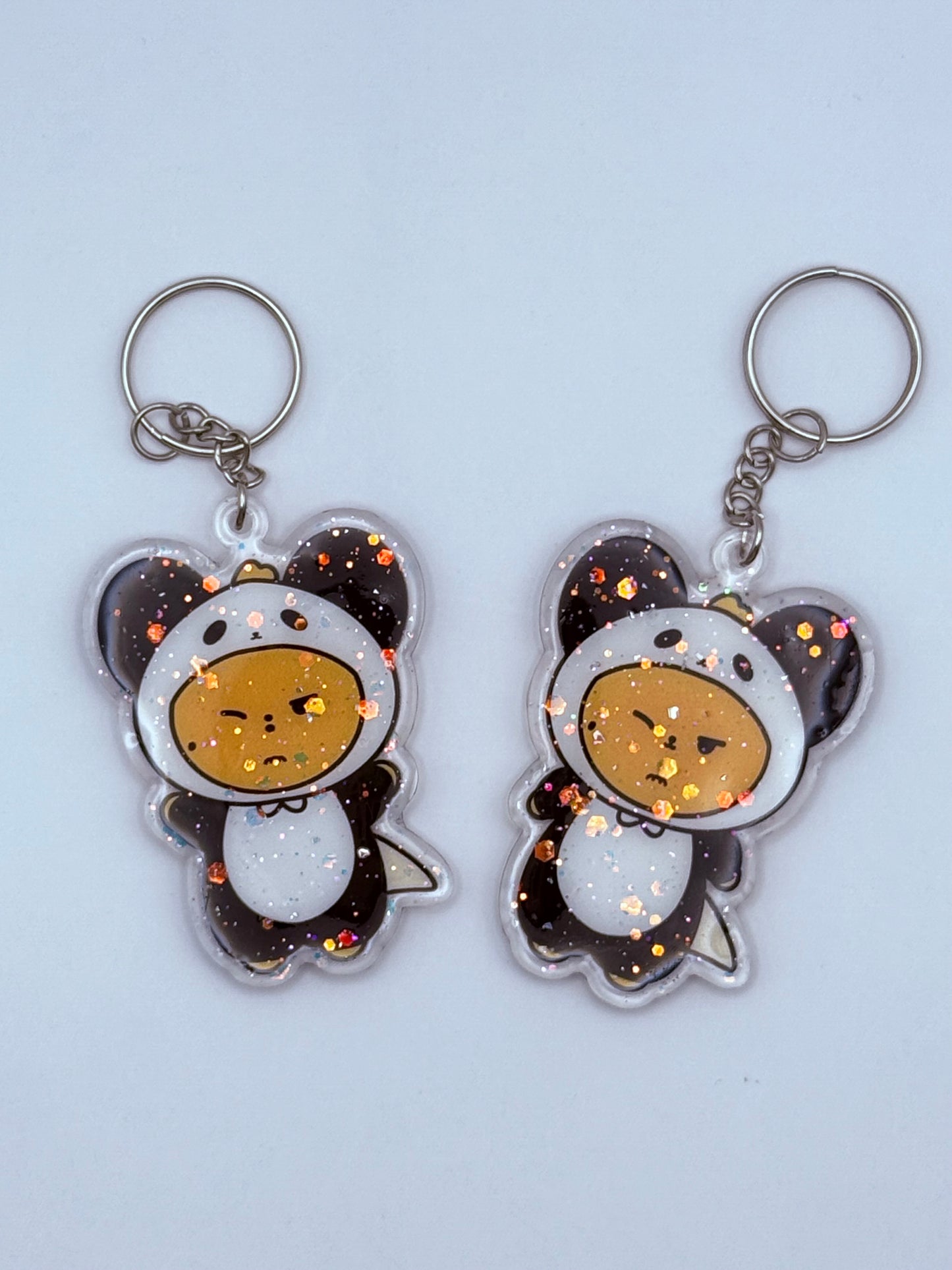 PPULBATU Hwangchoon Panda Onesie Resin Glitter Acrylic Keychain