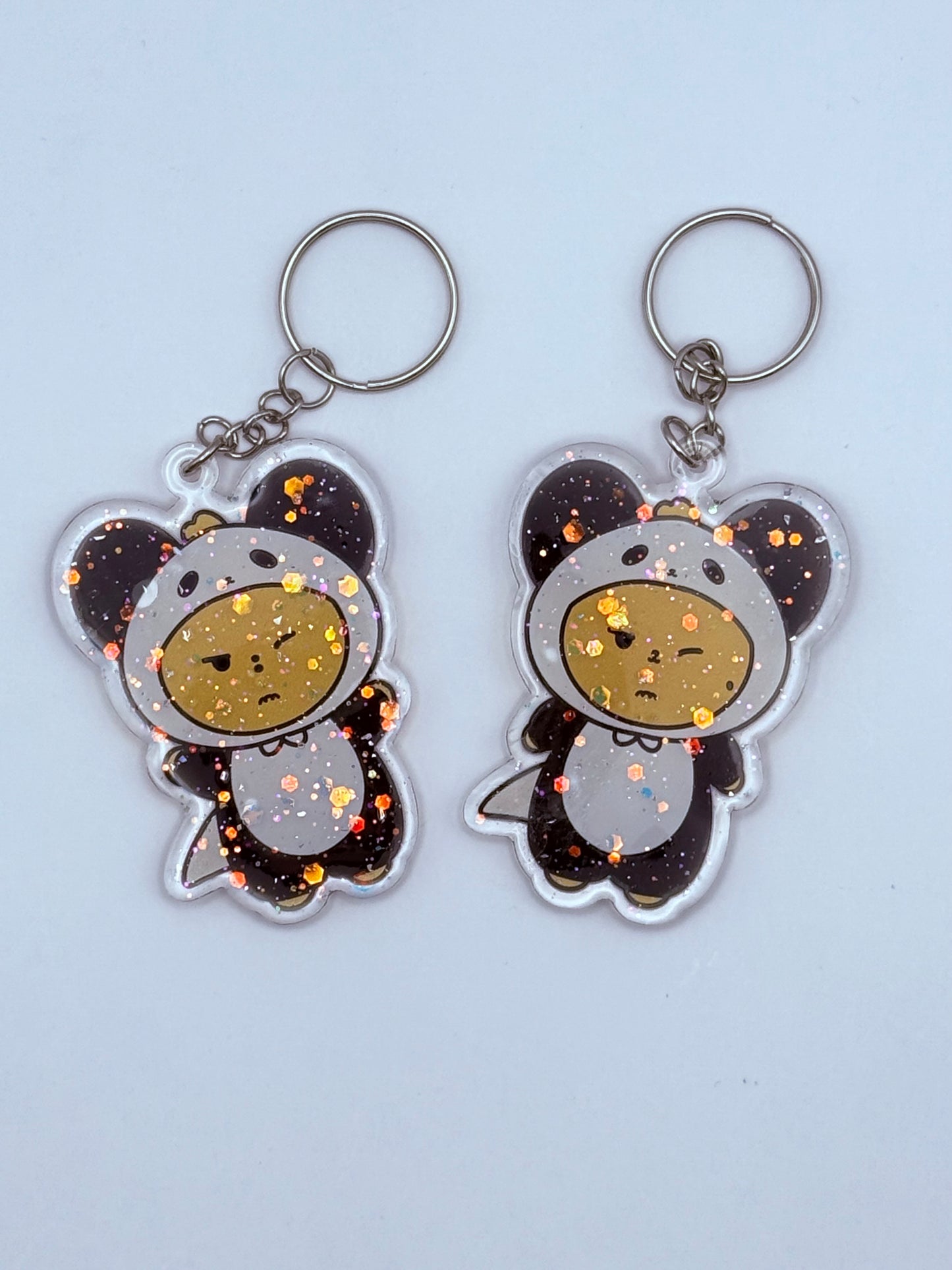 PPULBATU Hwangchoon Panda Onesie Resin Glitter Acrylic Keychain