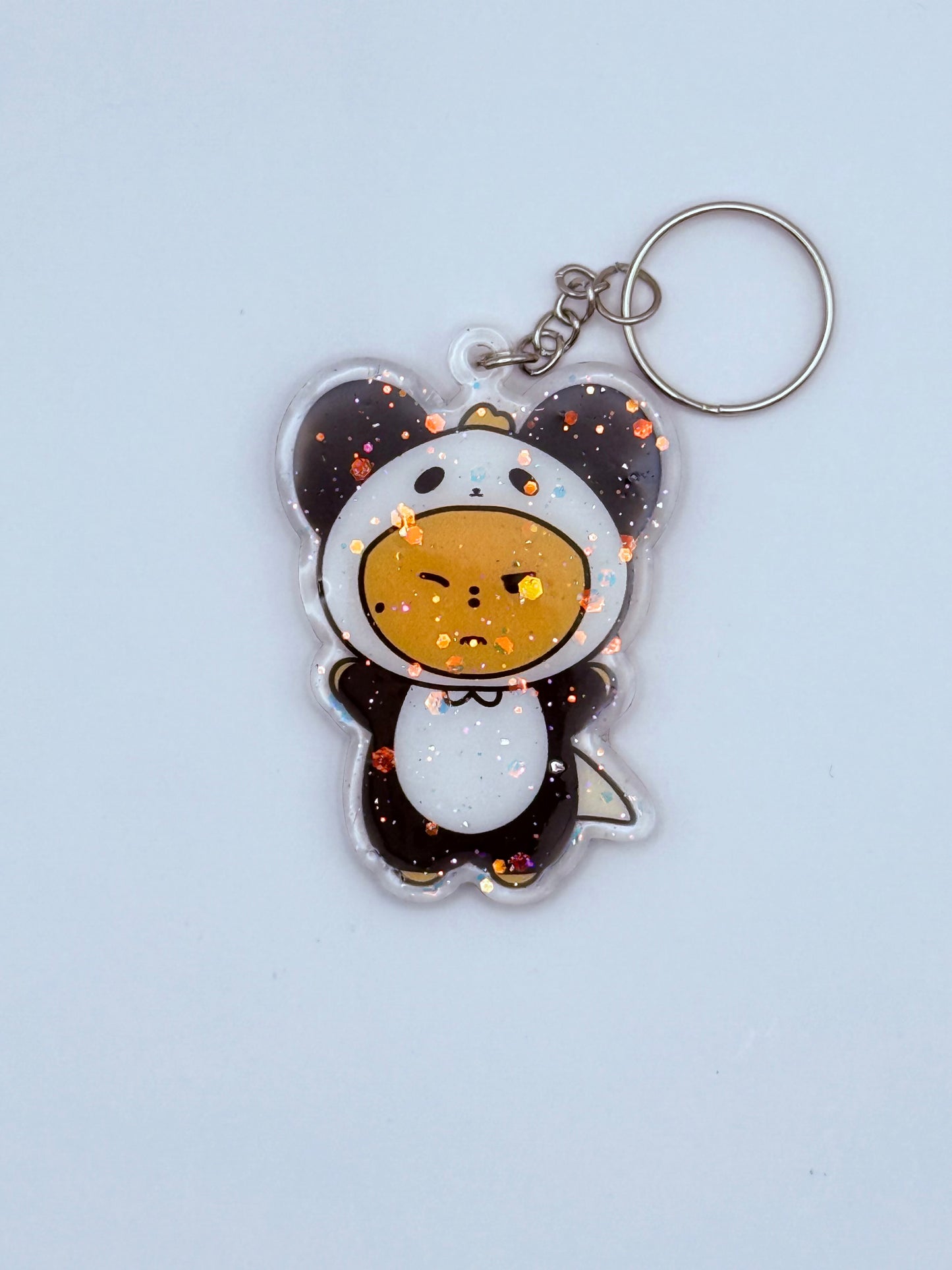 PPULBATU Hwangchoon Panda Onesie Resin Glitter Acrylic Keychain