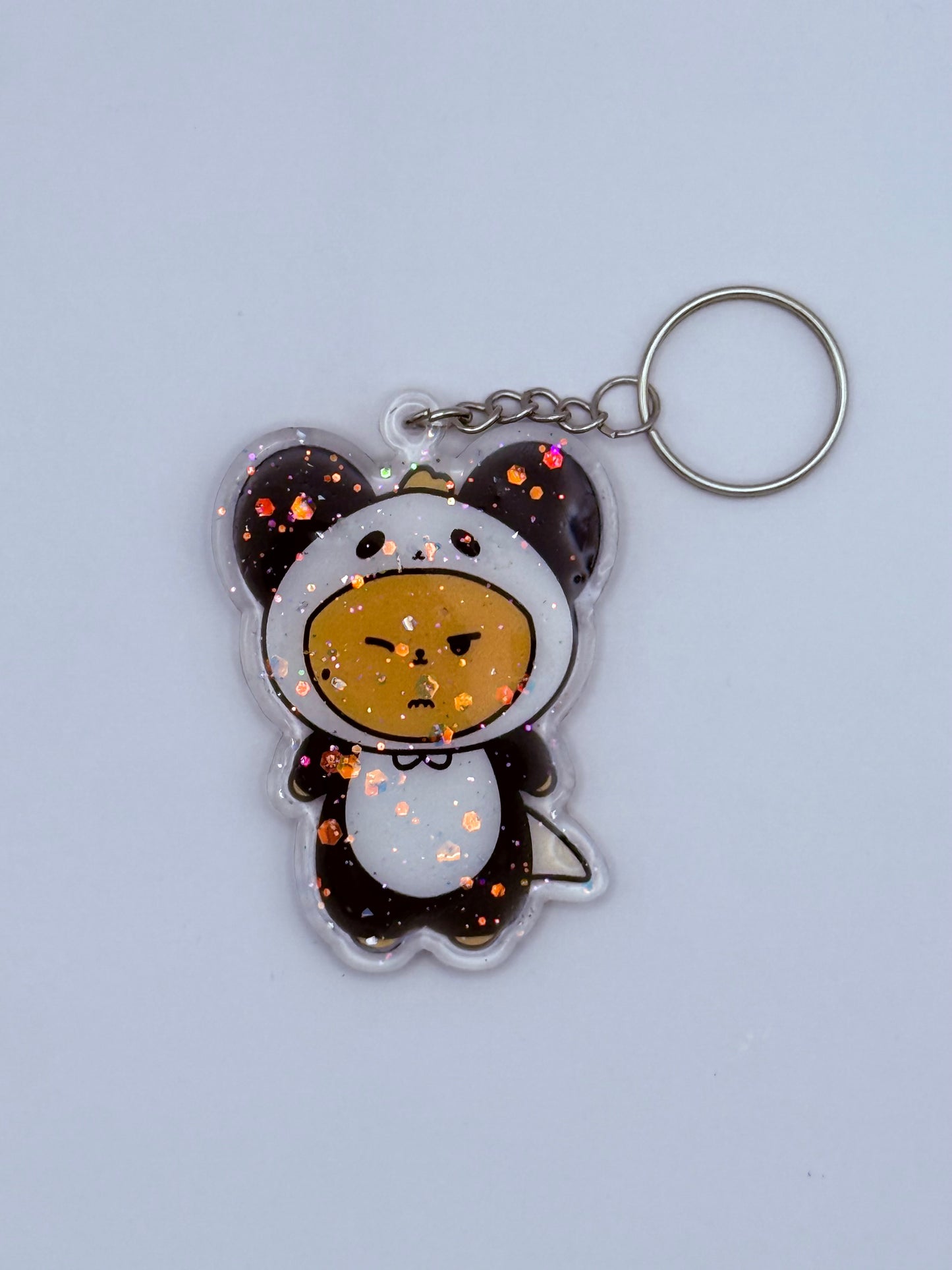 PPULBATU Hwangchoon Panda Onesie Resin Glitter Acrylic Keychain