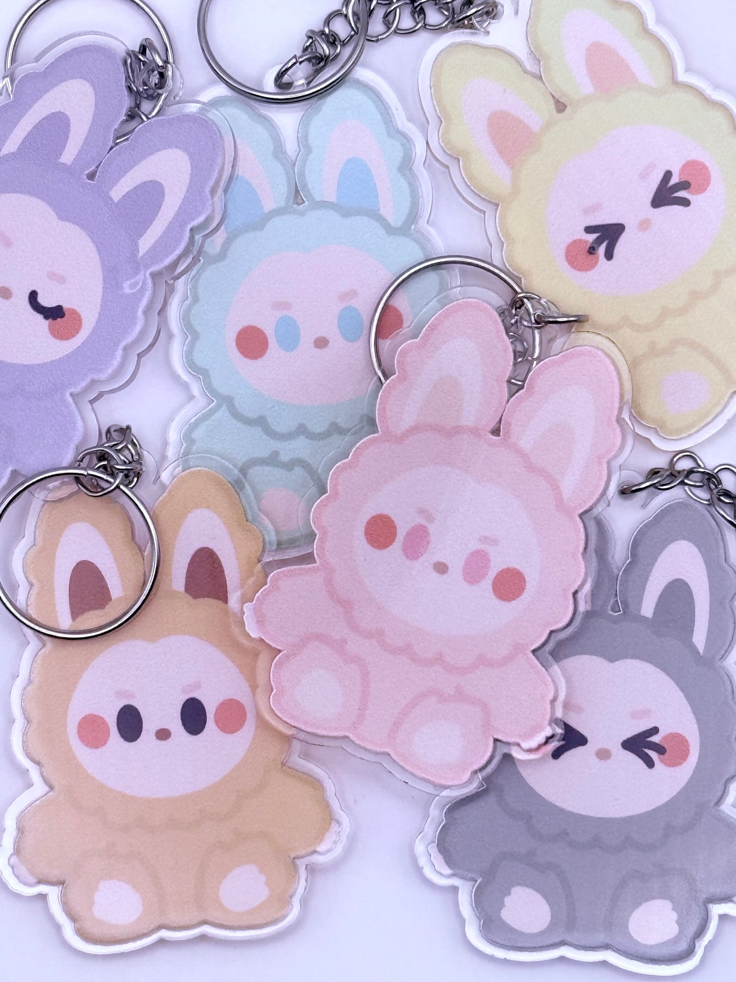 Labubu Have a Seat Themed Double-Sided Acrylic Keychain