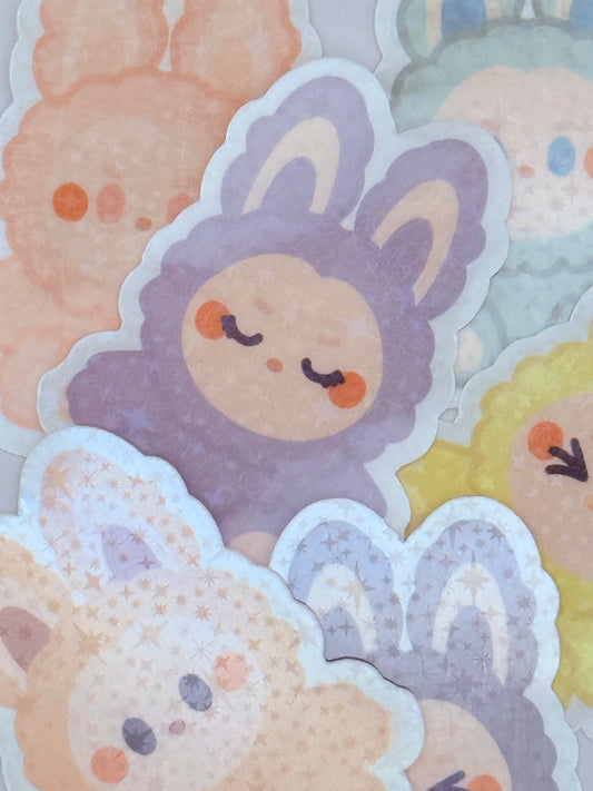 Labubu Have a Seat Holographic Sticker