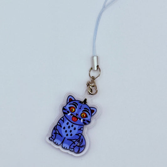 Derpy Demon Tiger Double-Sided Phone Charm