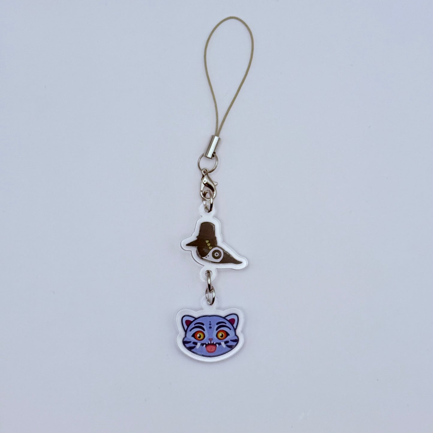 Derpy Demon Tiger Linked Double-Sided Phone Charm
