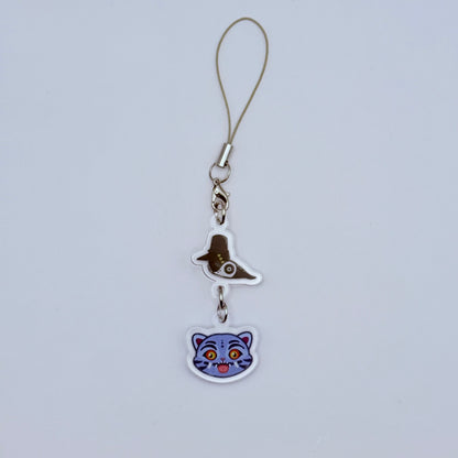 Derpy Demon Tiger Linked Double-Sided Phone Charm