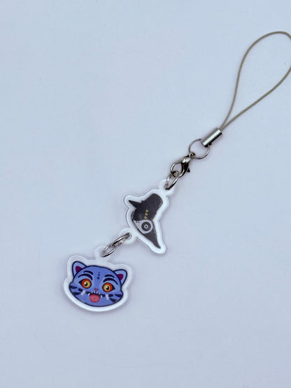 Derpy Demon Tiger Linked Double-Sided Phone Charm