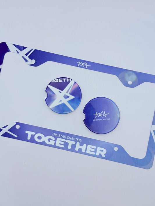 Tomorrow x Together The Star Chapter: Together Inspired License Plate Frame & Car Coaster Bundle
