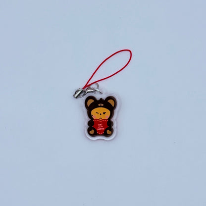 PPULBATU Teddy Bear Double-Sided Phone Charm