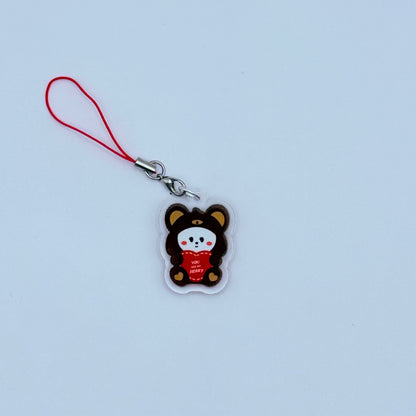 PPULBATU Teddy Bear Double-Sided Phone Charm
