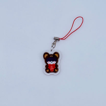 PPULBATU Teddy Bear Double-Sided Phone Charm