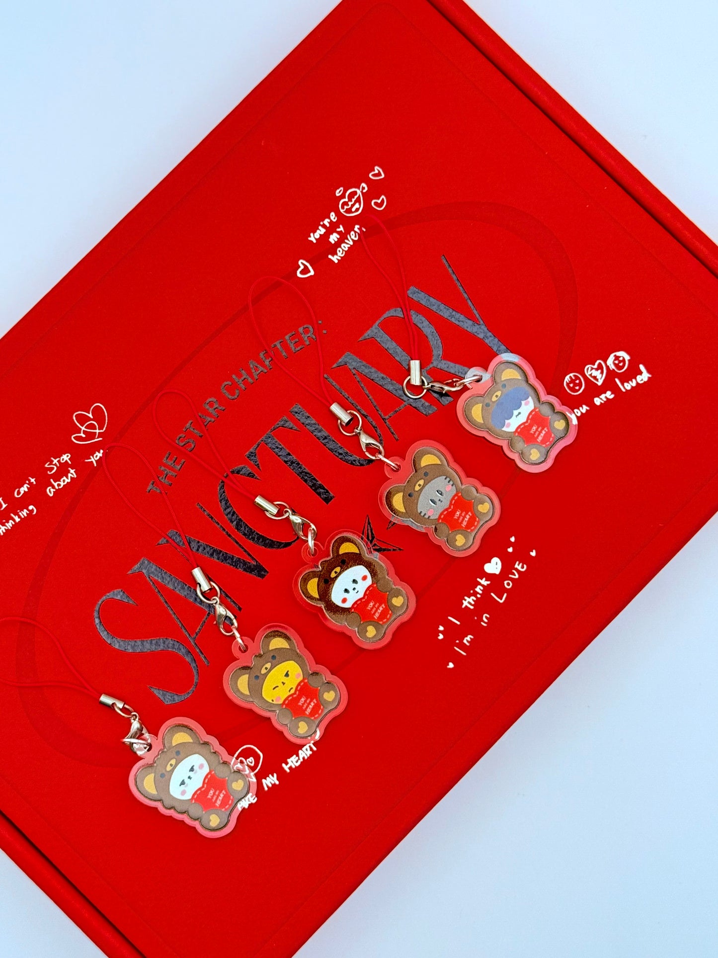 PPULBATU Teddy Bear Double-Sided Phone Charm