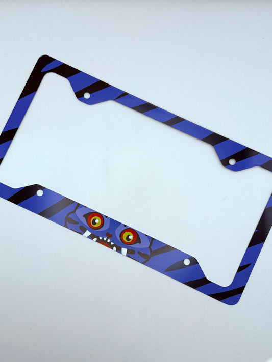 Derpy Demon Tiger Themed License Plate Frame