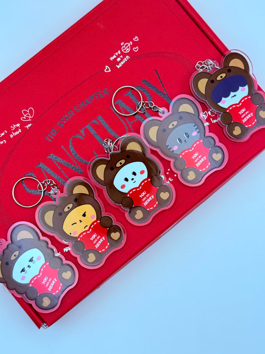 PPULBATU Teddy Bear Double-Sided Acrylic Keychain