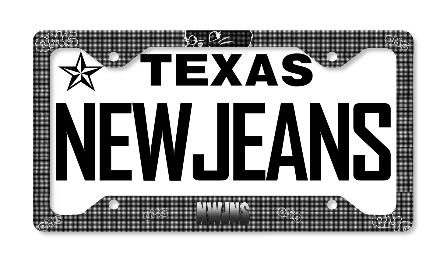 NewJeans OMG Themed License Plate Frame & Car Coaster Bundle