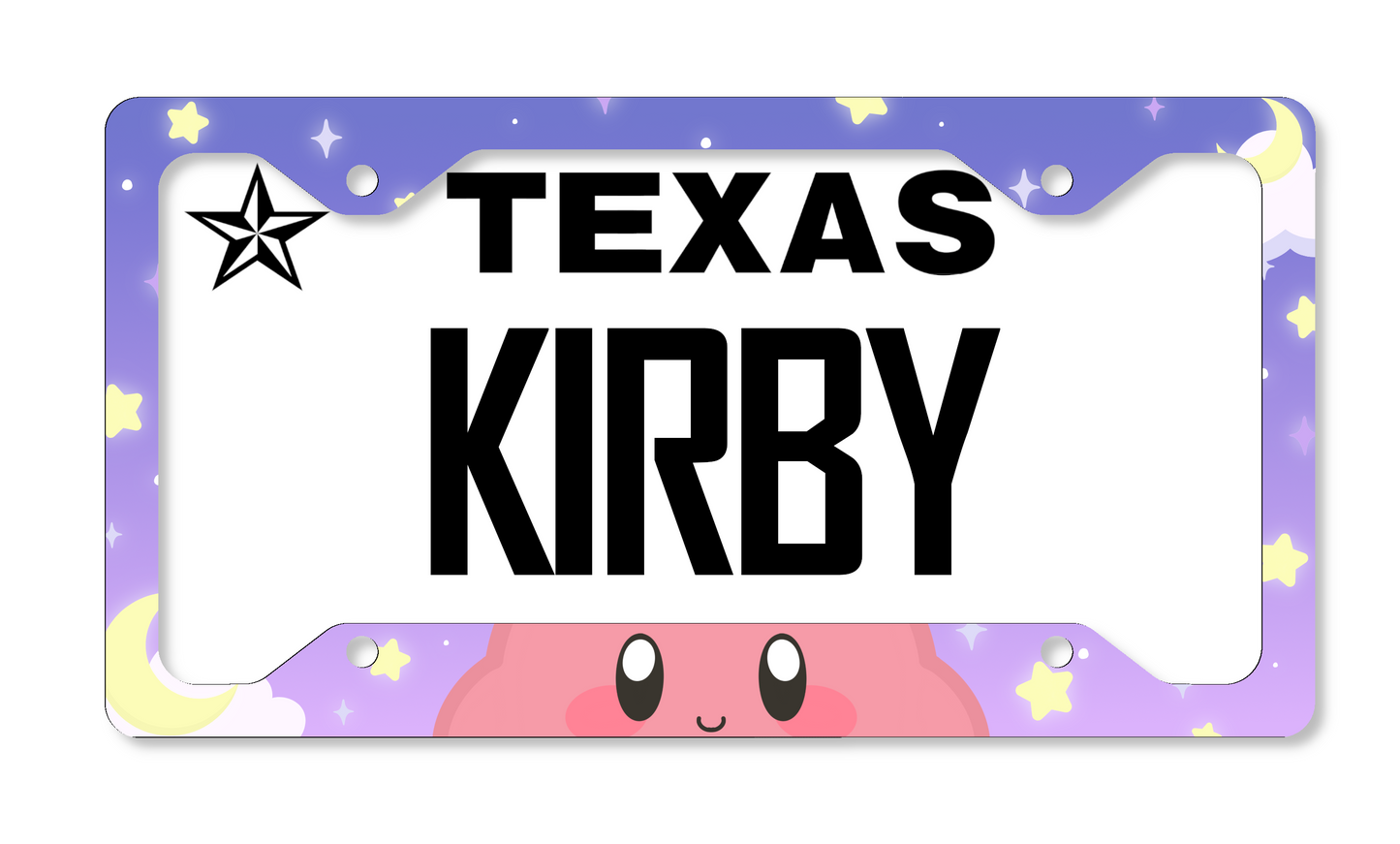 Kirby Themed License Plate Frame