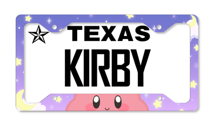 Kirby Themed License Plate Frame