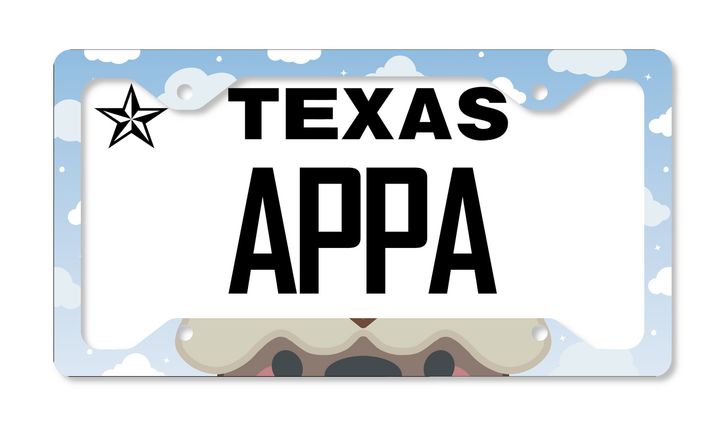 Appa Themed License Plate Frame