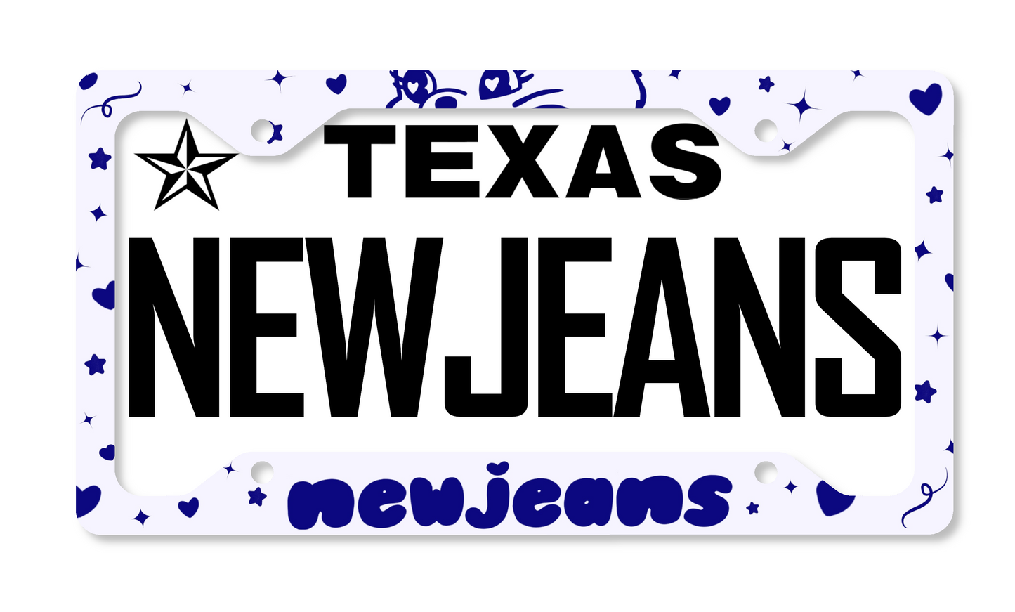 Cute NewJeans Inspired License Plate Frame & Car Coaster Bundle