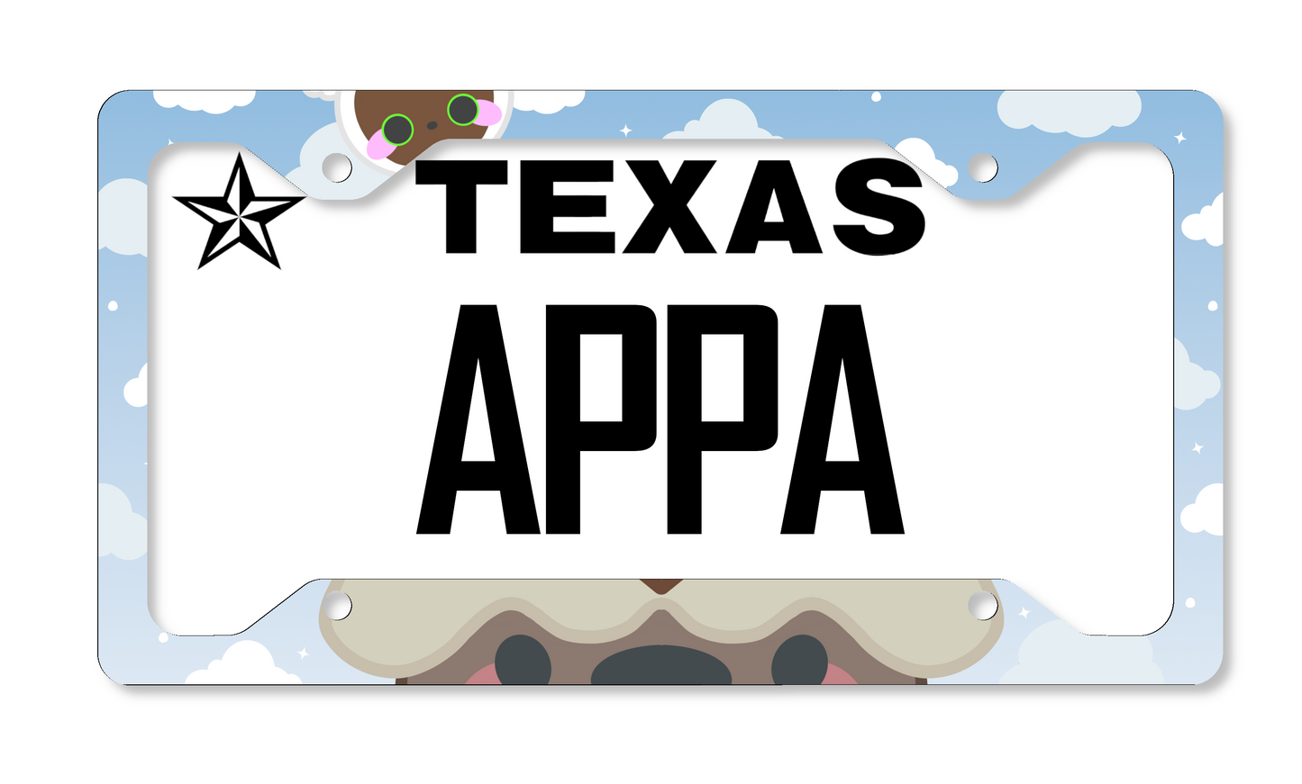 Appa Themed License Plate Frame