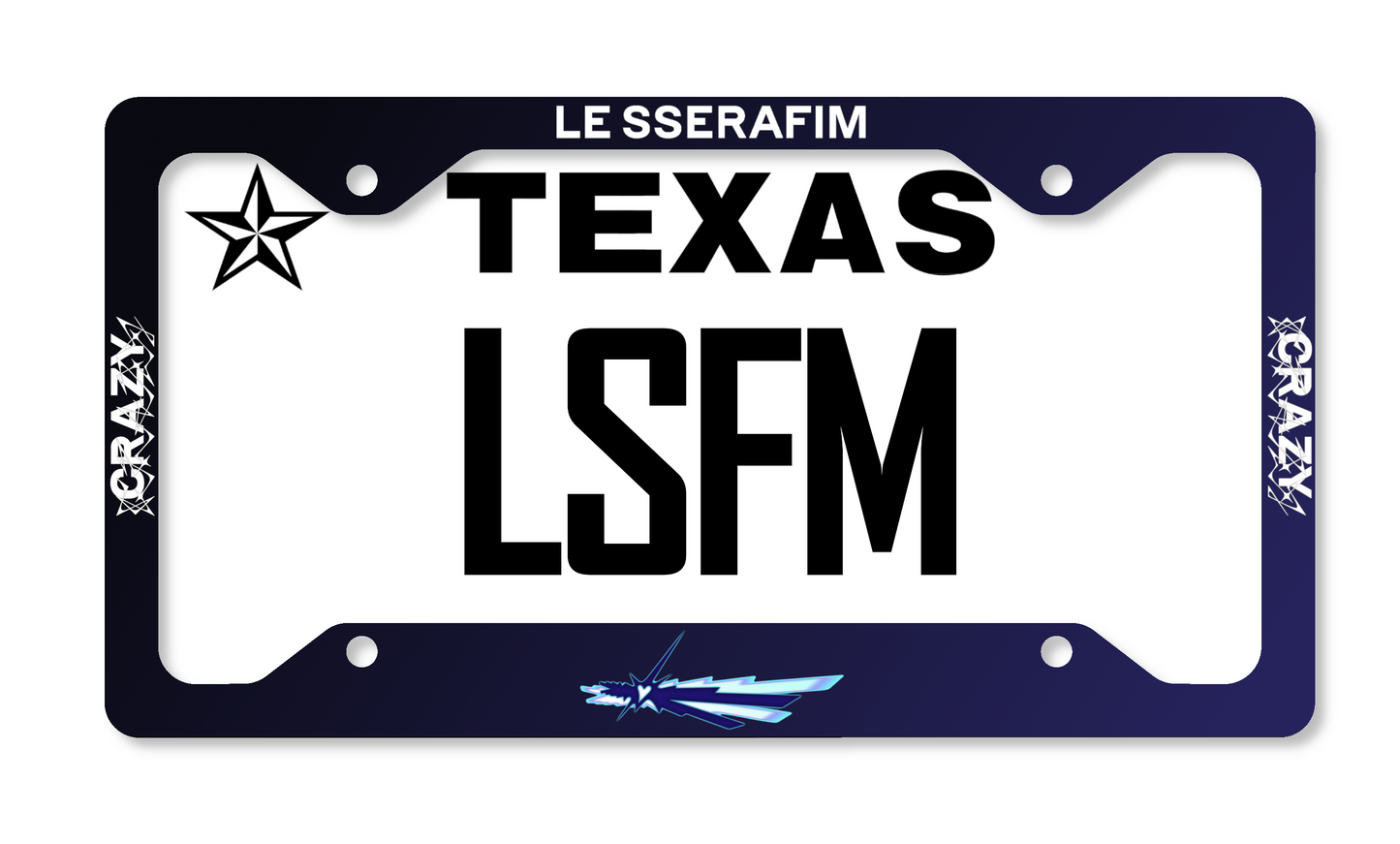 LE SSERAFIM CRAZY Themed License Plate Frame